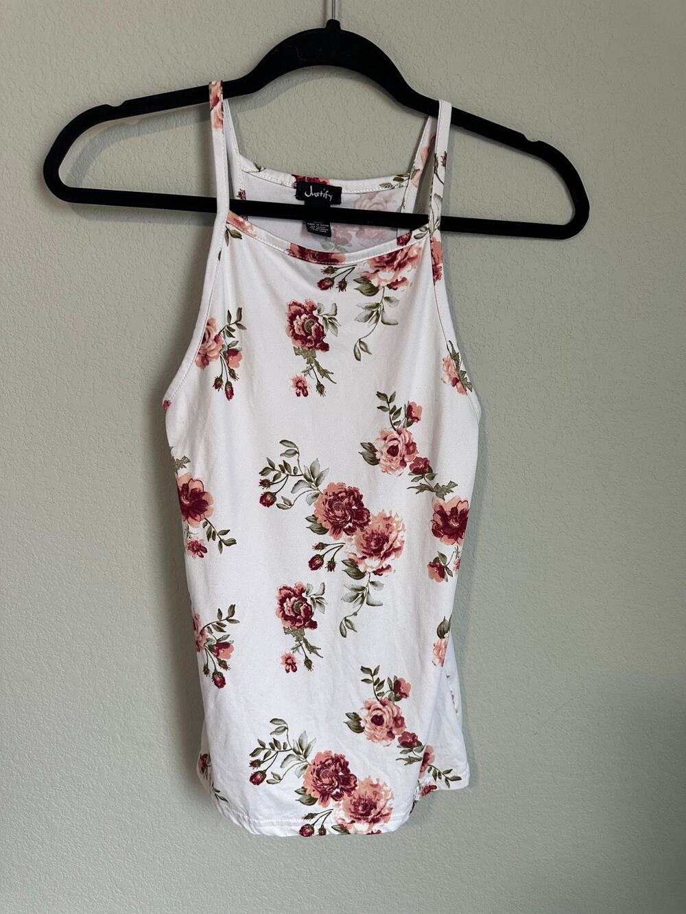 Justify White Floral Cami Tank Top M — Read Notes